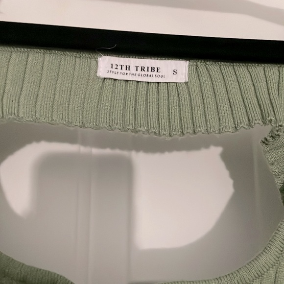 12th Tribe Dara Sage Ribbed Midi Dress - Picture 7 of 8